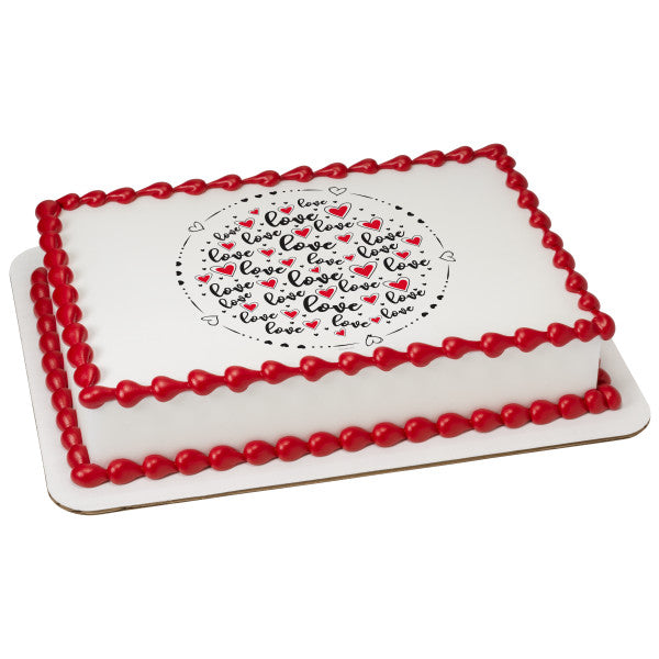 Love Valentines Day Edible Cake, Cupcake or Cookie Image PhotoCake®