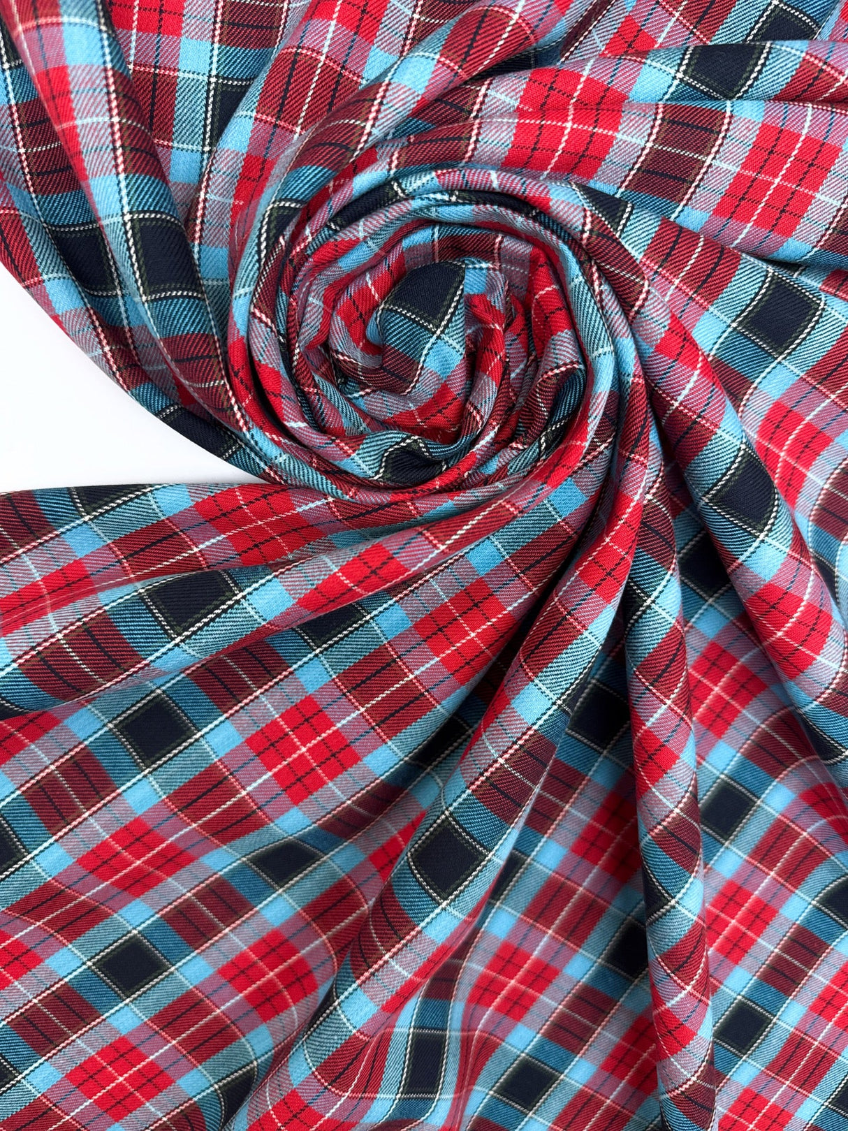 Cotton Tweed Checked Red Green Blue