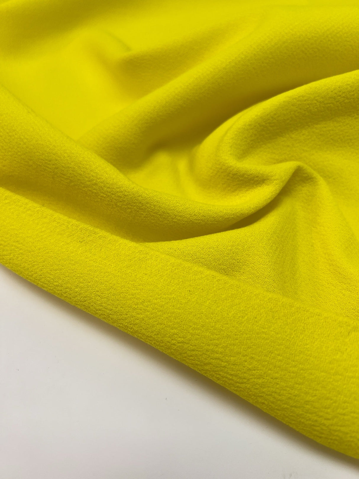 Yellow Bonded Wool Crepe Fabric