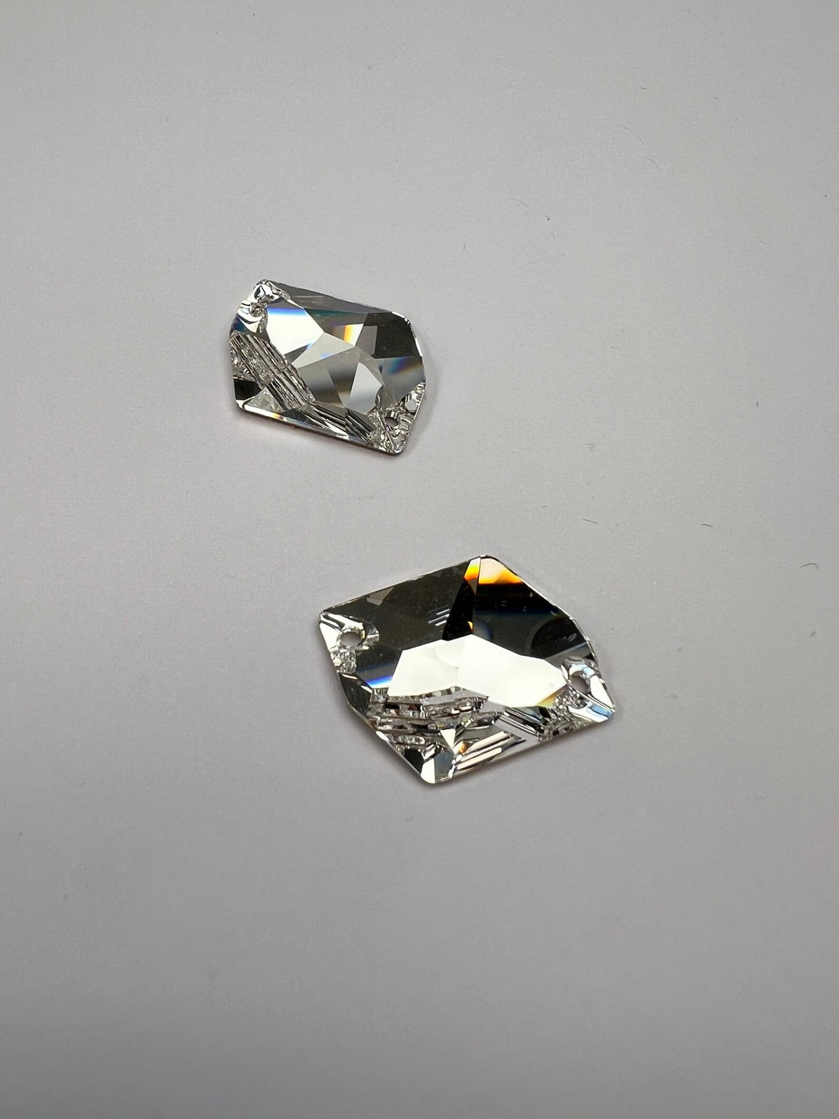 Silver Sewing Notions With Crystals