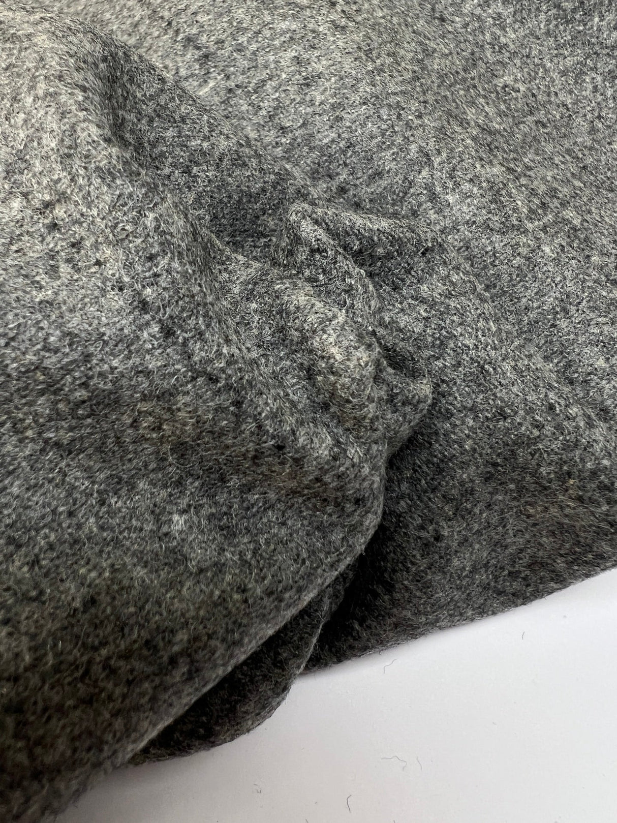 Wool Tweed Gray Striped Mélange Fabric