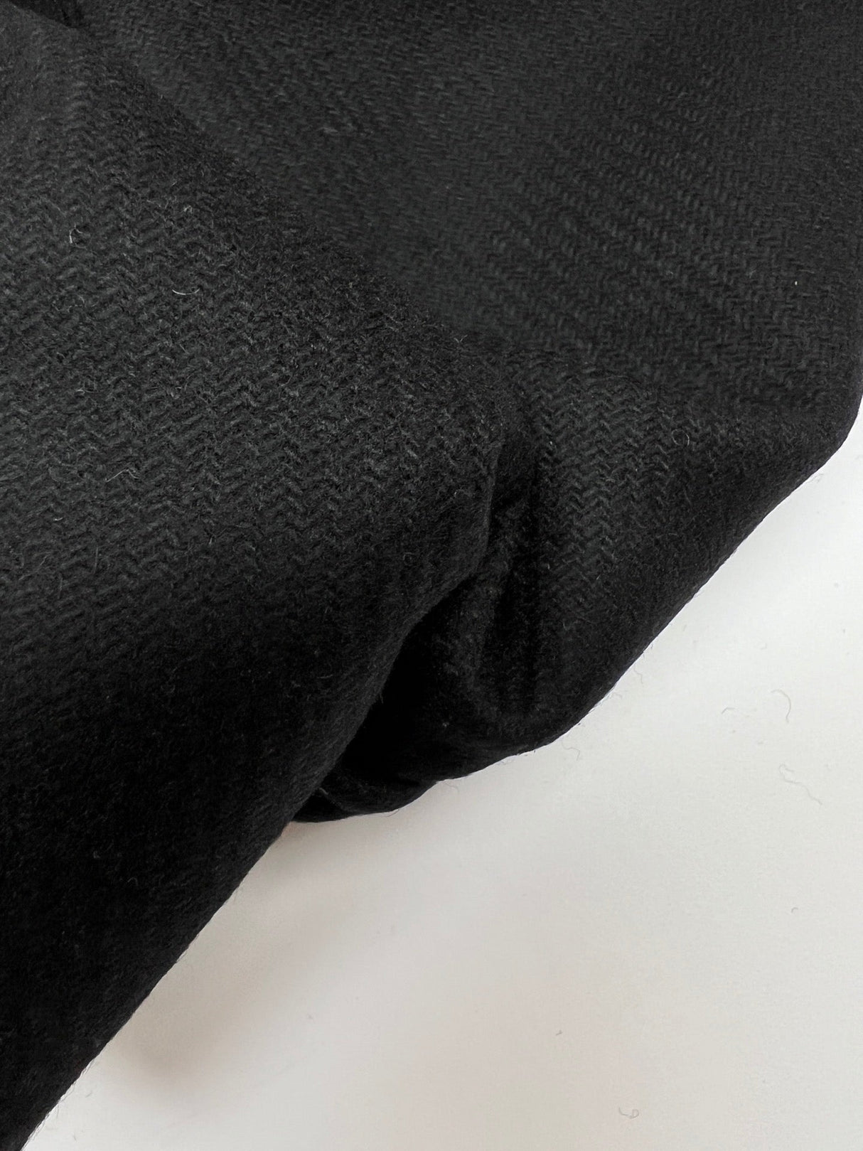 Black Bonded Wool Tweed