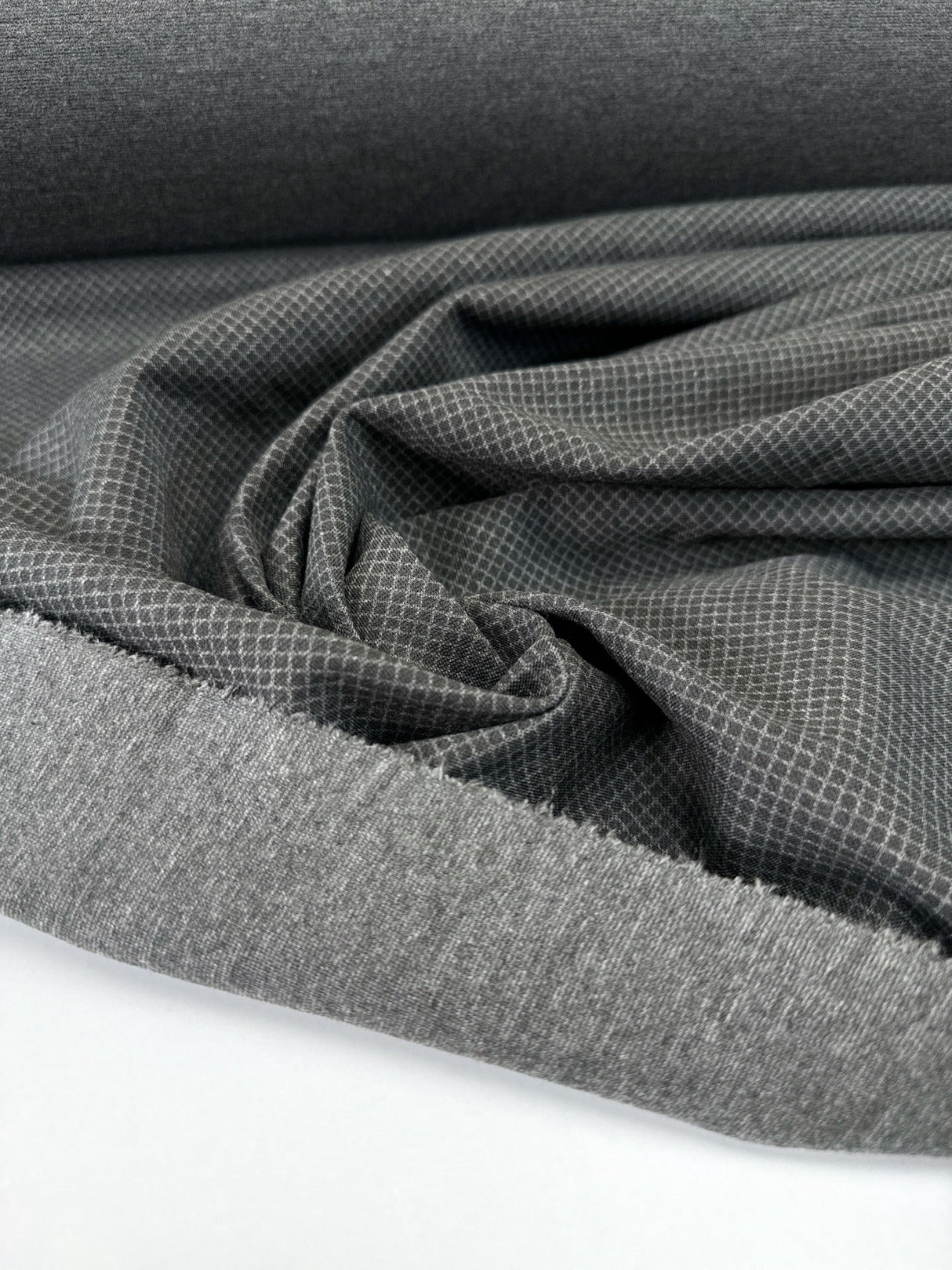 Viscose Knit Geometric Gray Stretch Fabric
