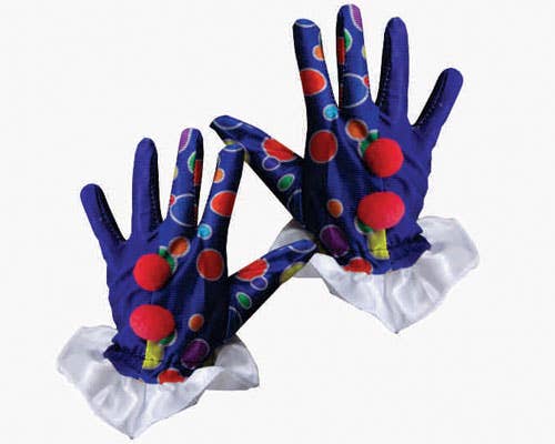 Blue Clown Gloves - Adults