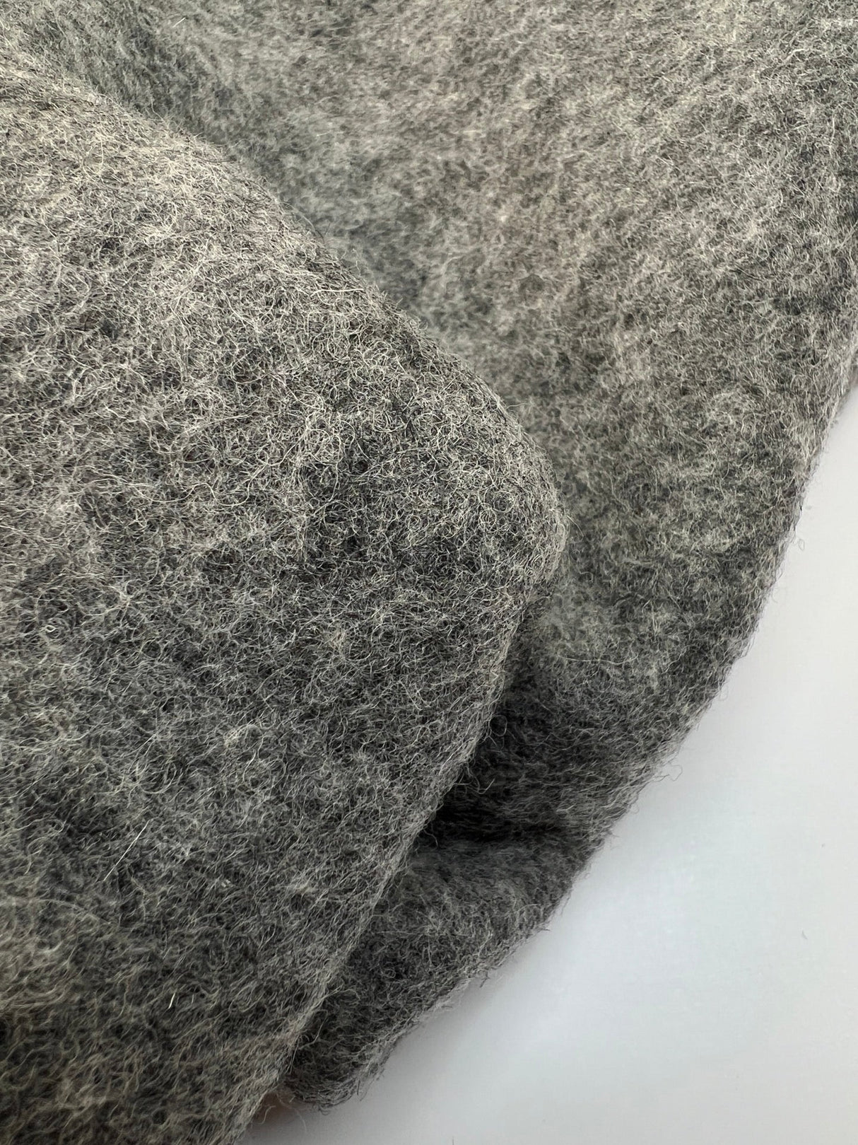 Wool Knitted Melange Gray Fabric