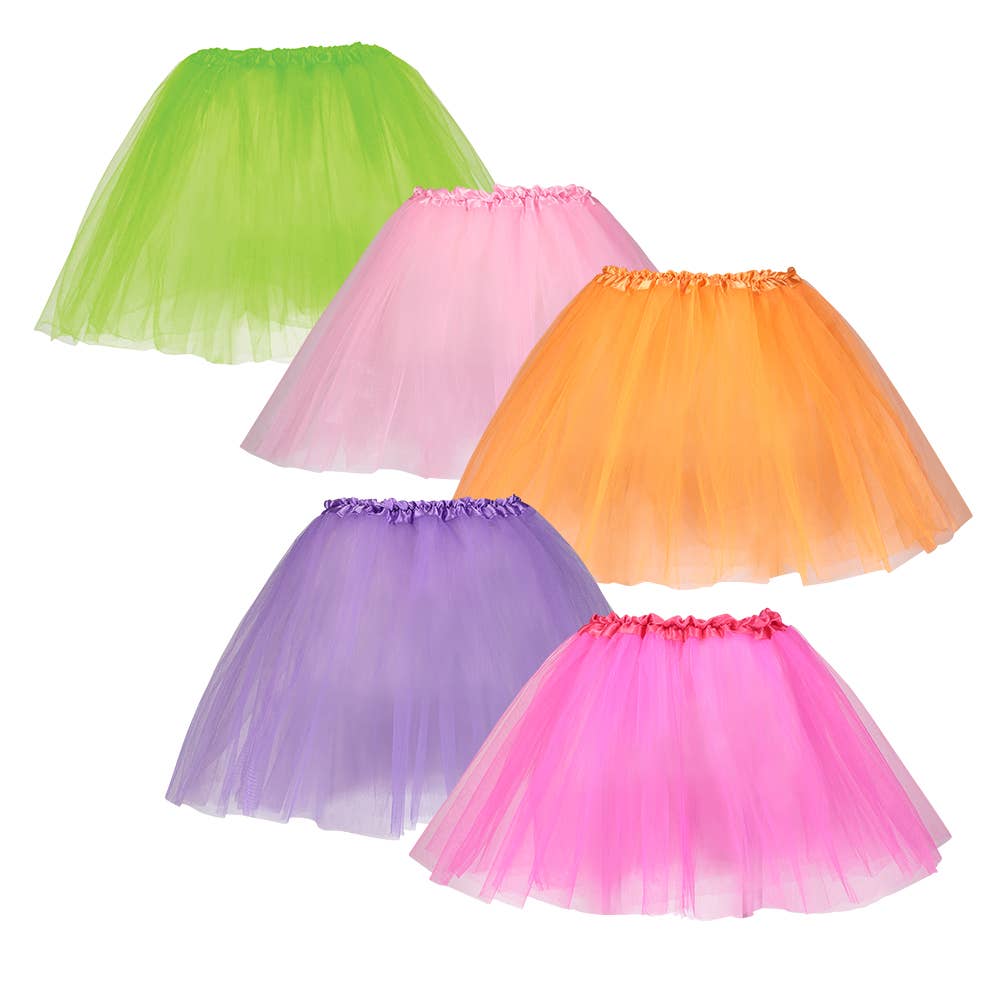 3 Layered Tutu Skirt, Set of 5 Colors - Kids