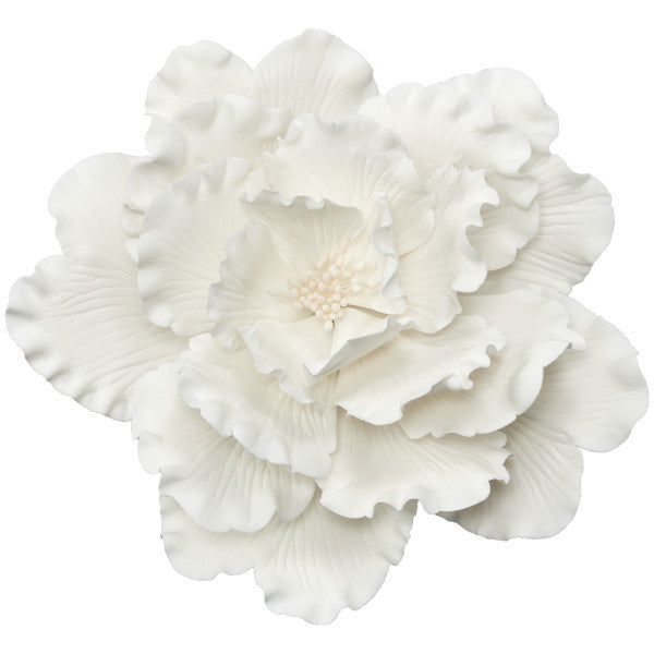 White Peony Gum Paste Flowers cake topper