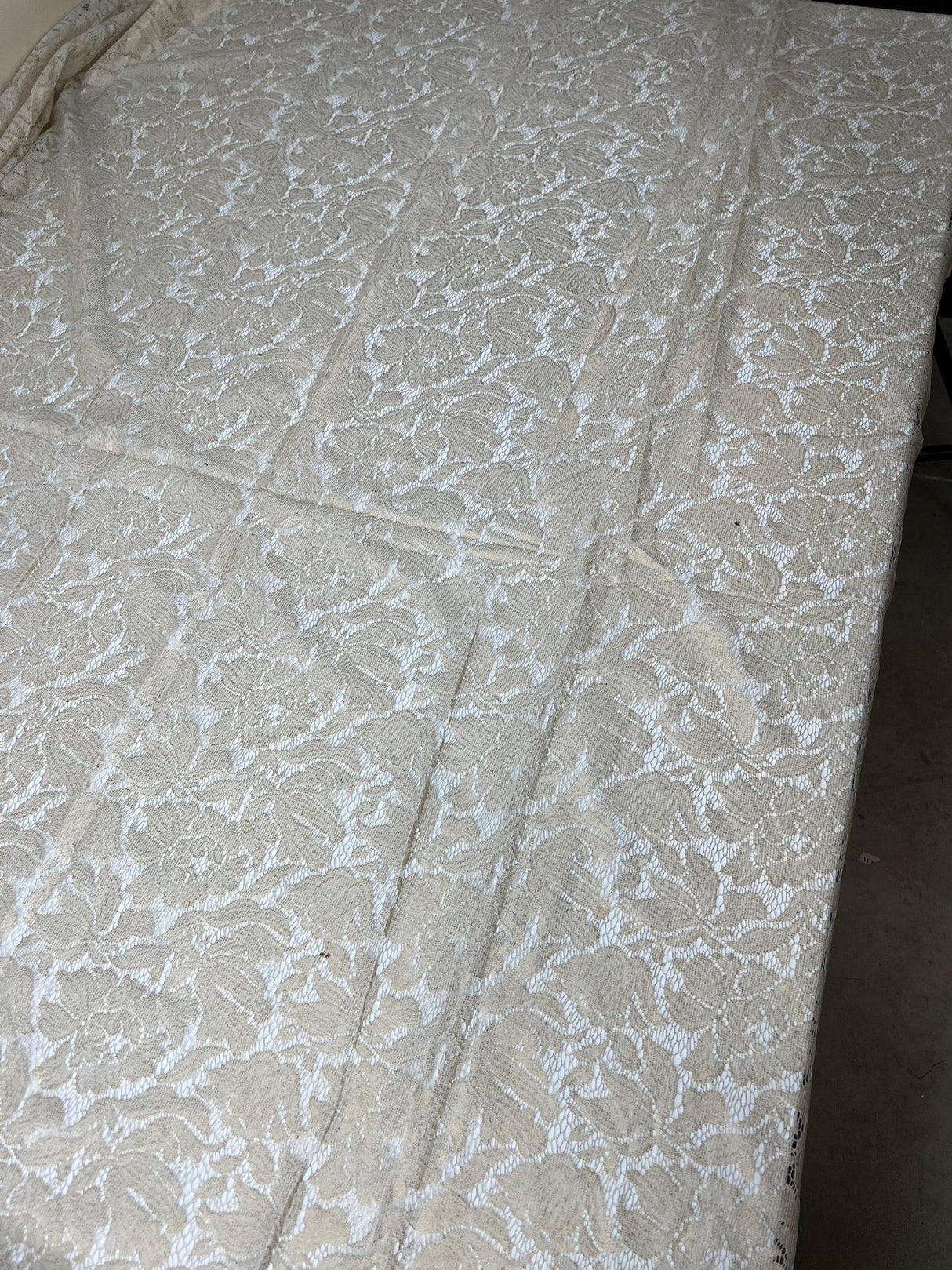 Cotton Viscose Lace Floral Golden Beige