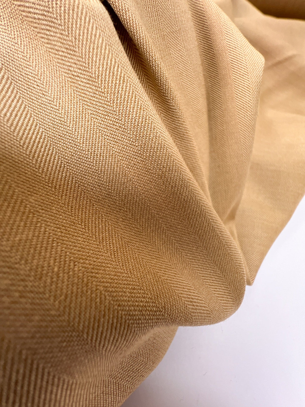 Beige Herringbone Twill Fabric