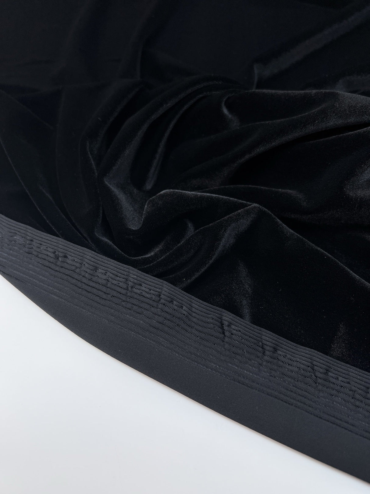 Black Velour Knitted Fabric
