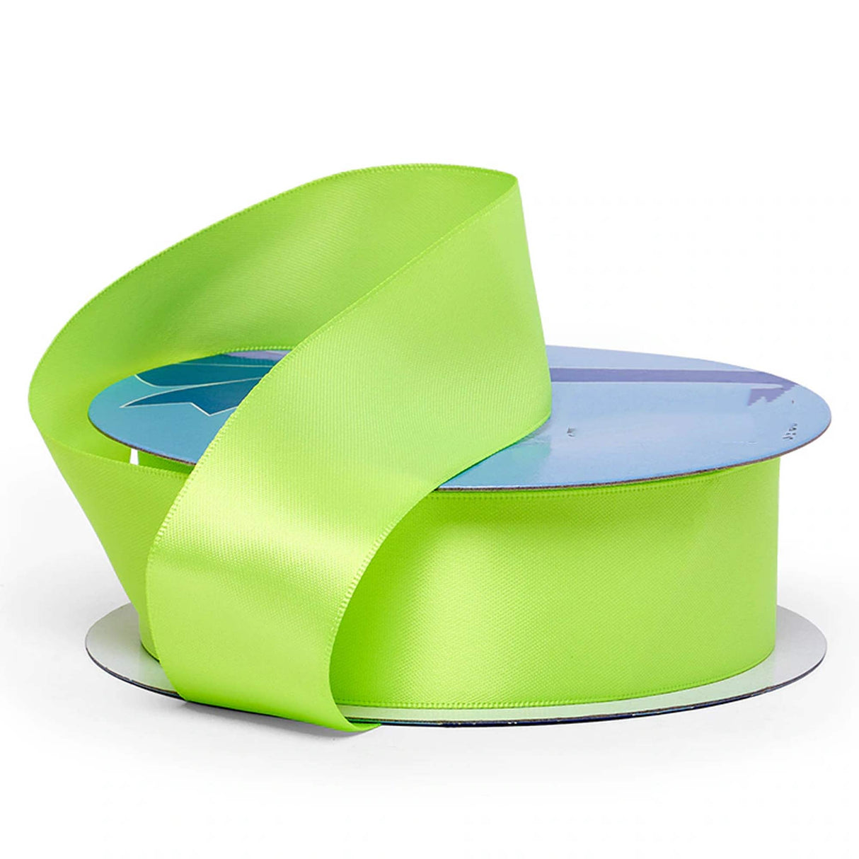 One Hue Satin Ribbon – Smooth Texture 5/8 '' X 100 yd Single Faced 1 / roll Key Lime