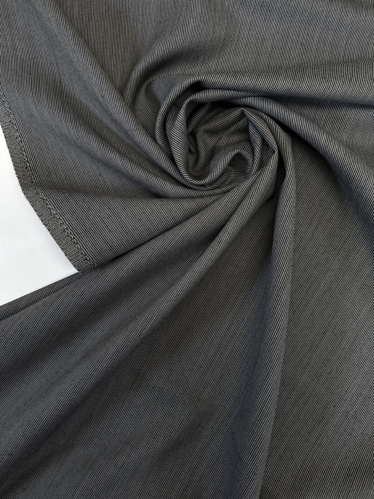 Wool Polyamide Tweed Gray Black Striped