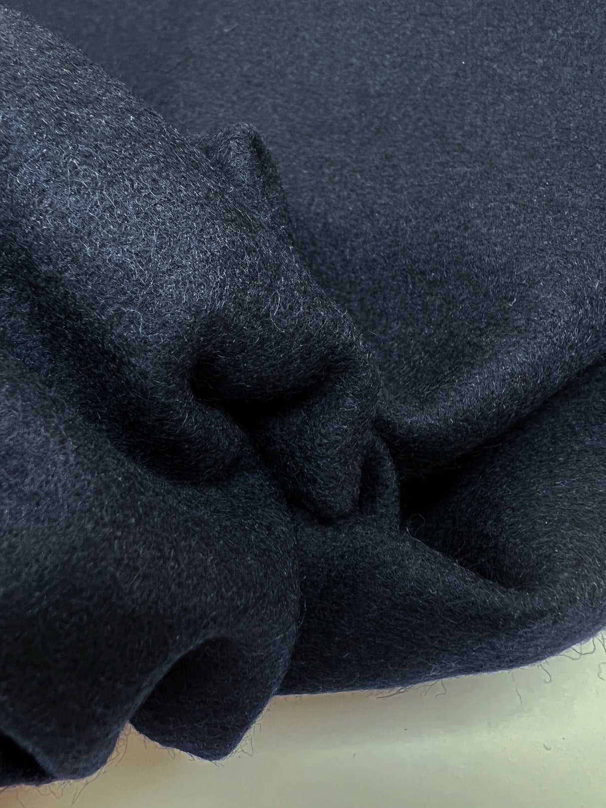 Polyester Wool Blend Woven Melange Blue Black