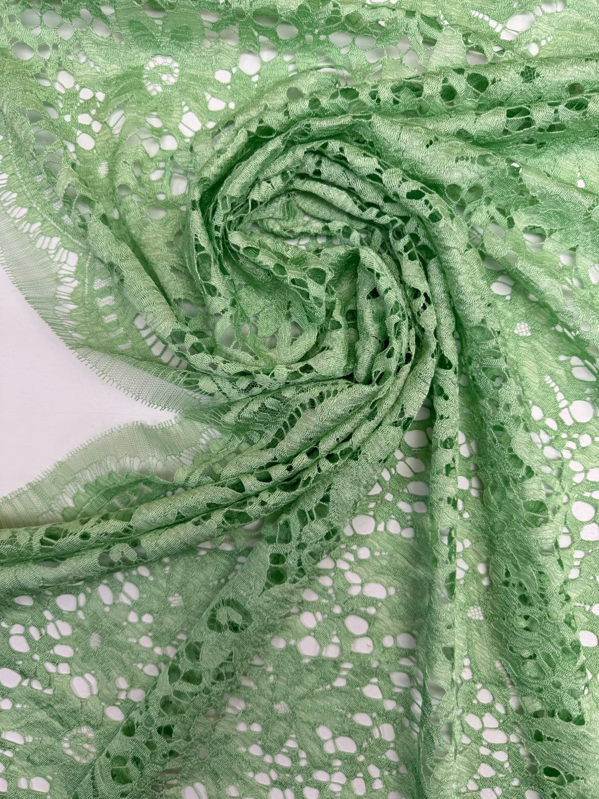 Polyester Lace Floral Green