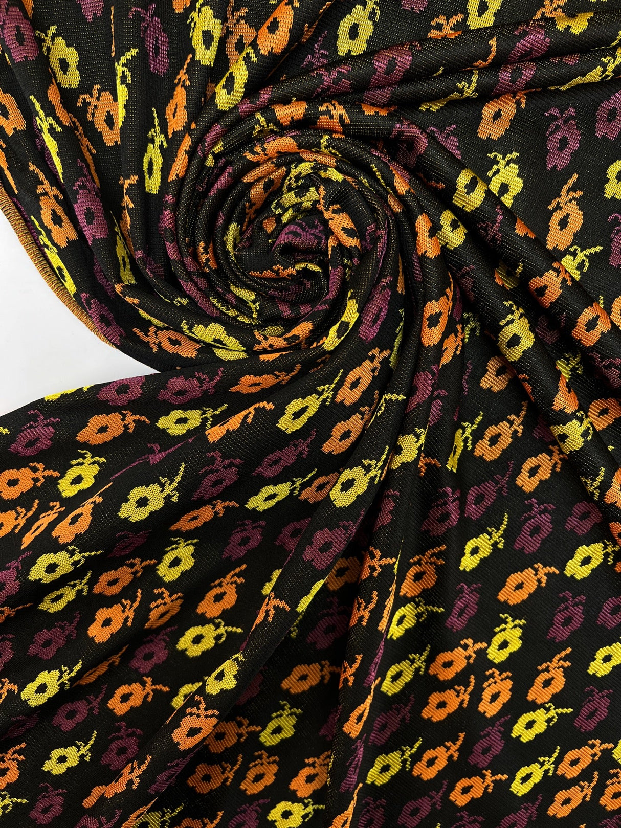 Floral Multicolour Jacquard Knitted Fabric