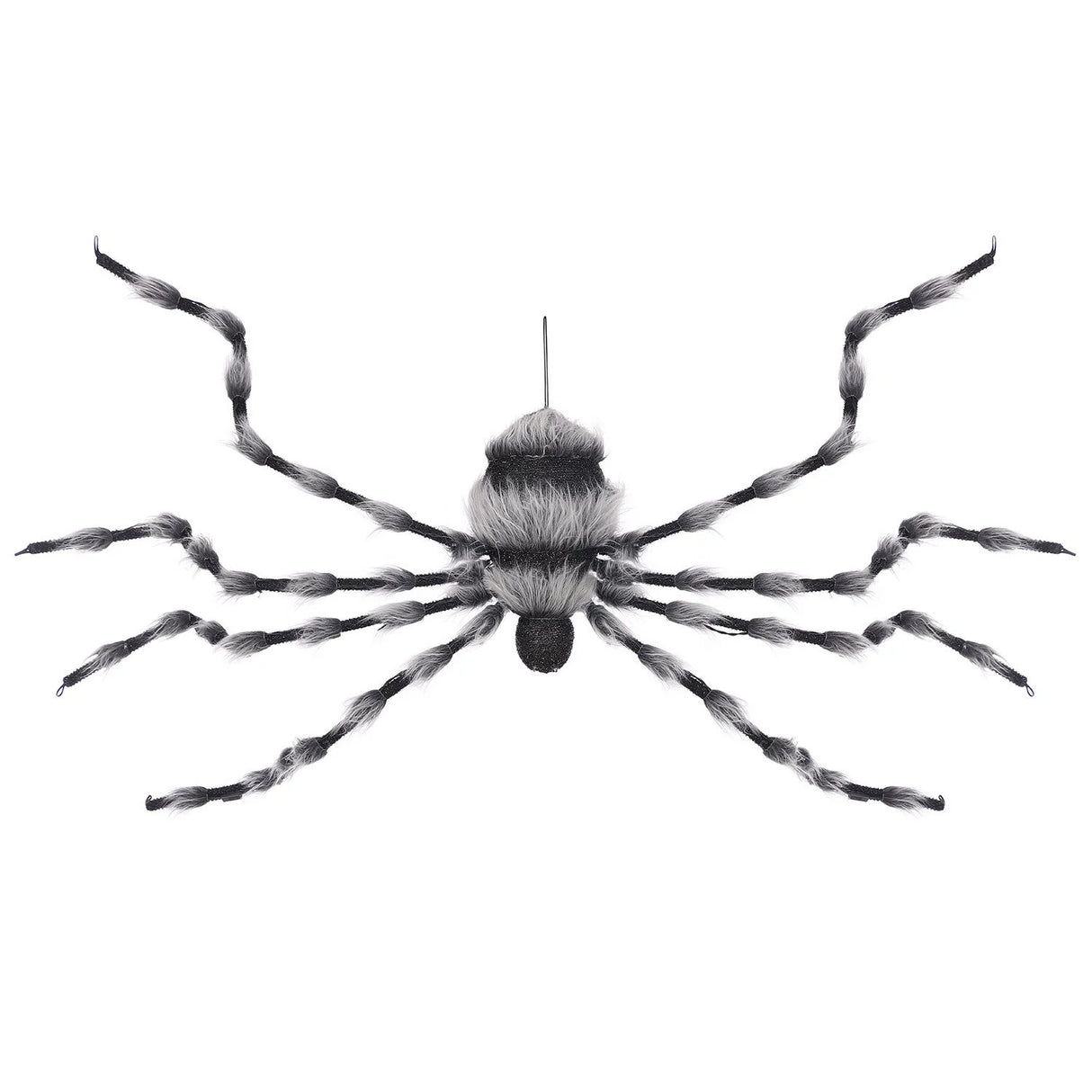 Oversized Pre Lit Furry Black Spider Halloween Decoration