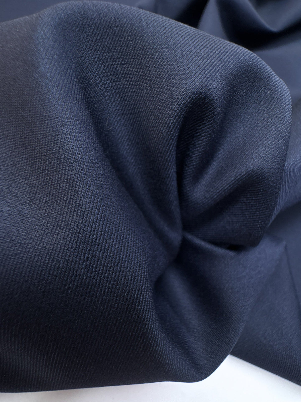 Blue Virgin Wool Stretch Twill