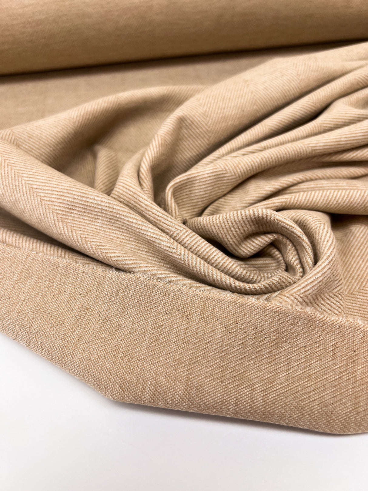 Beige Blend Knitted Fabric