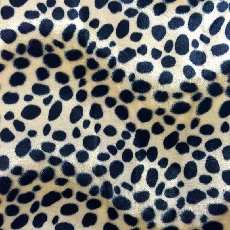 Faux Fur Fabric Dalmatian Dog Print Velboa