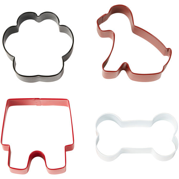Wilton Dog Pet Shapes Metal Cookie Cutter Set, 4-Piece