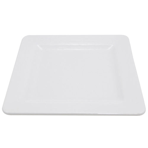 Elite Global Solutions D11SQRR Square Pebble Creek 11" White Square Melamine Plate - Case of 6