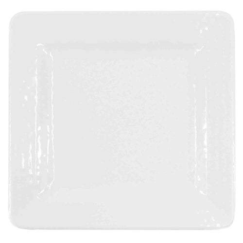 Elite Global Solutions D9SQRR Square Pebble Creek 9" White Square Melamine Plate - Case of 6