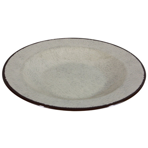 Elite Global Solutions DB878M Mojave Vintage California 12 oz. Vanilla Round Crackle Pasta / Soup Bowl - Case of 6