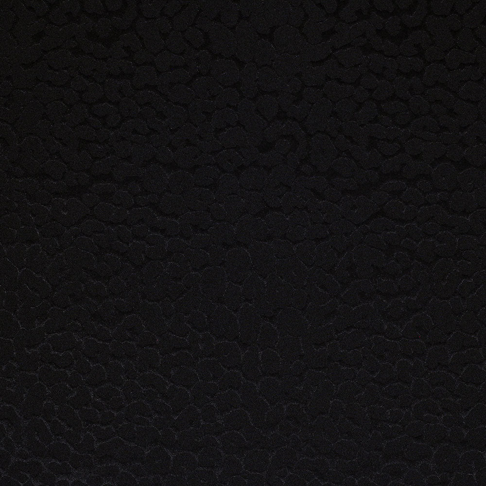 Embossed Leopard Sportivo Nylon Spandex Fabric - Black, Embossed Leopard, 58-60" Width, 210 GSM (1 Yard)