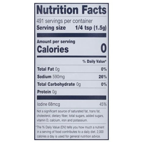 Morton Salt, Iodized - 26 Ounces