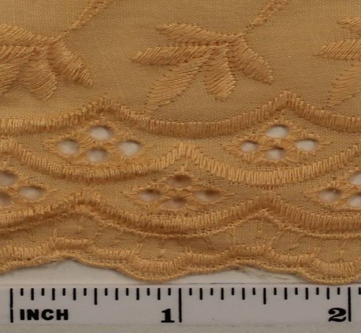 1 Yard Soft Melon Eyelet Embroidery Fabric Cotton Polyester Blend 41/42 Inches Wide