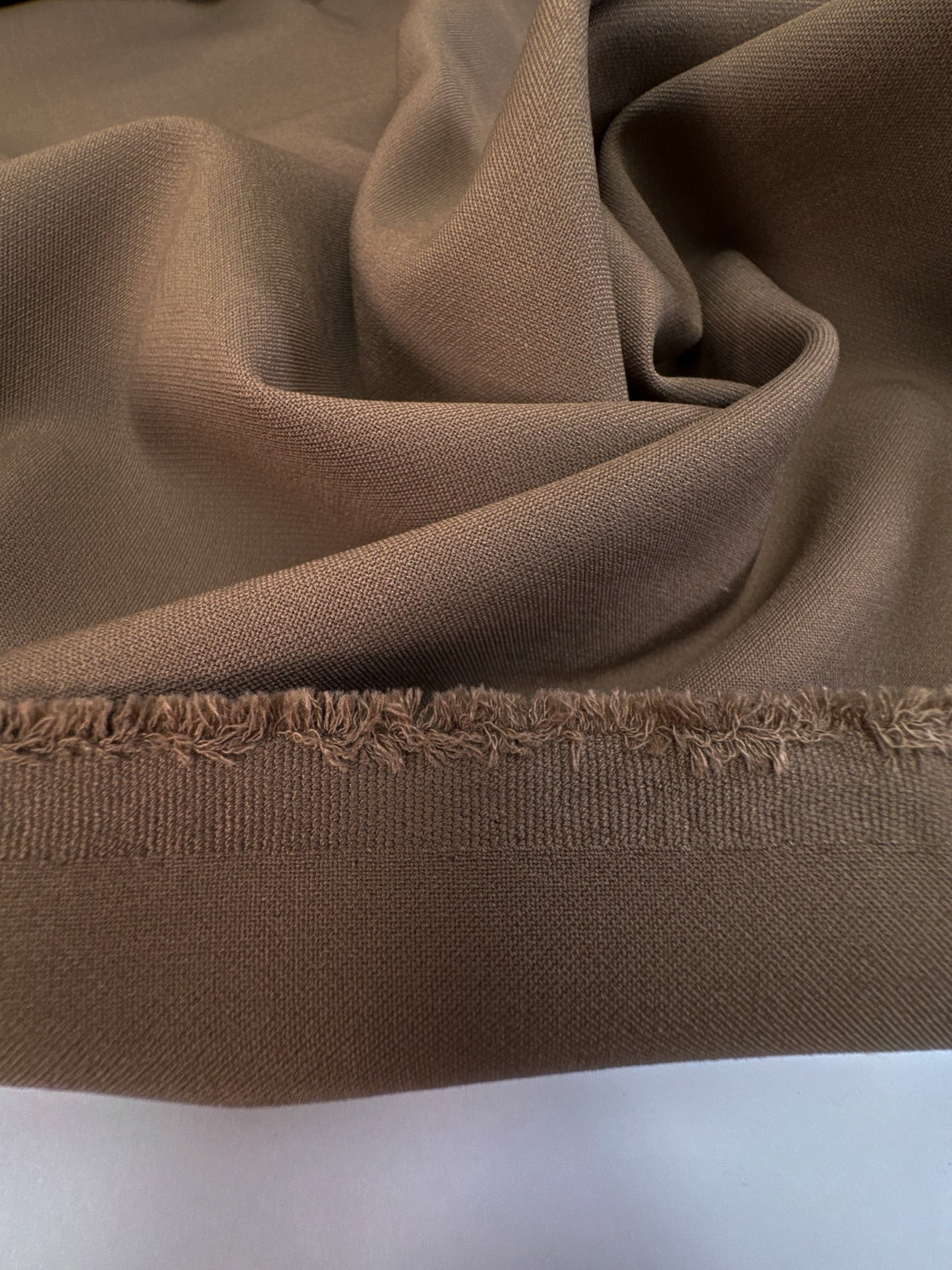 Polyester Twill Brown Beige Stretch