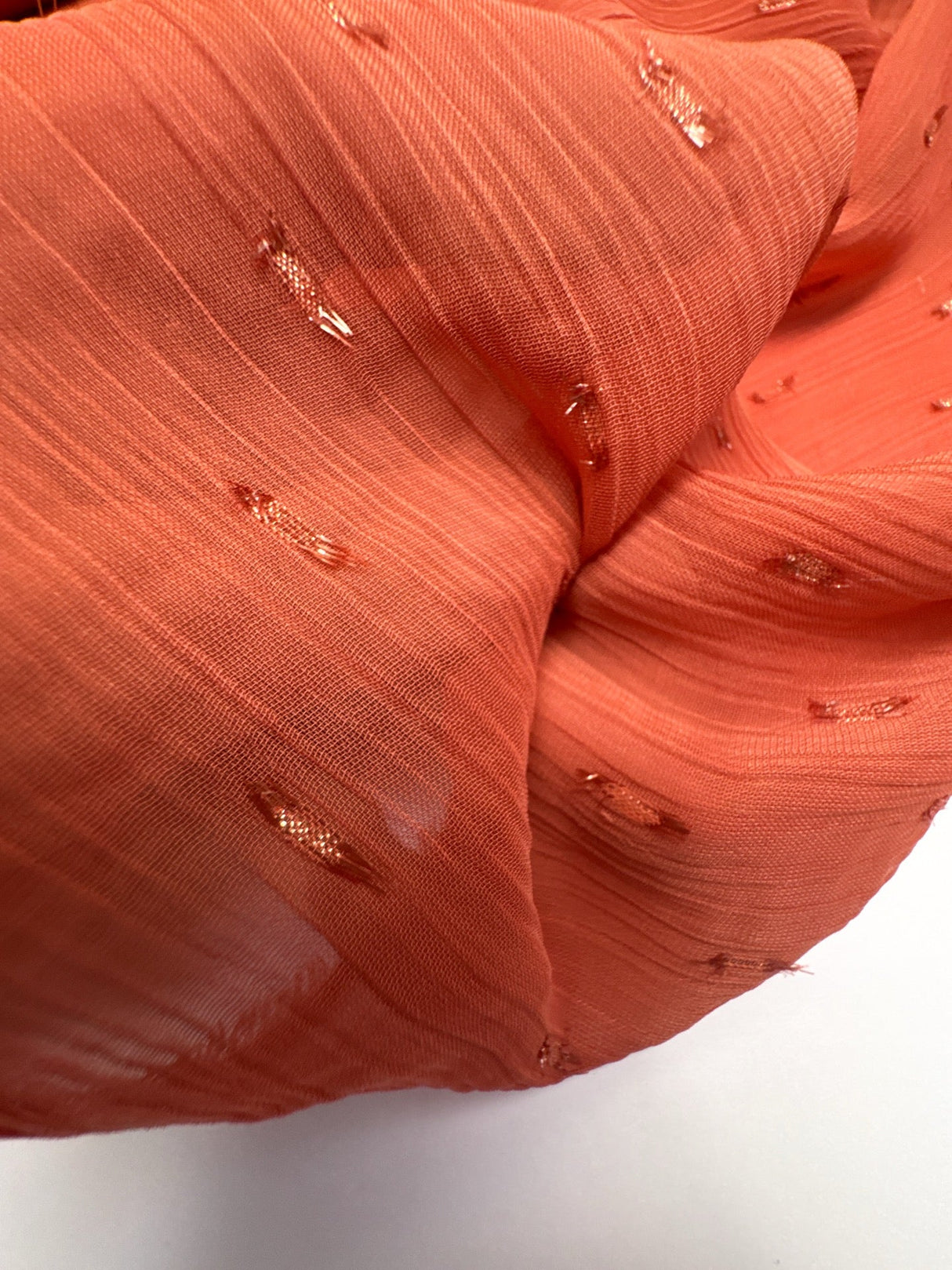 Orange Lurex Polyester Chiffon