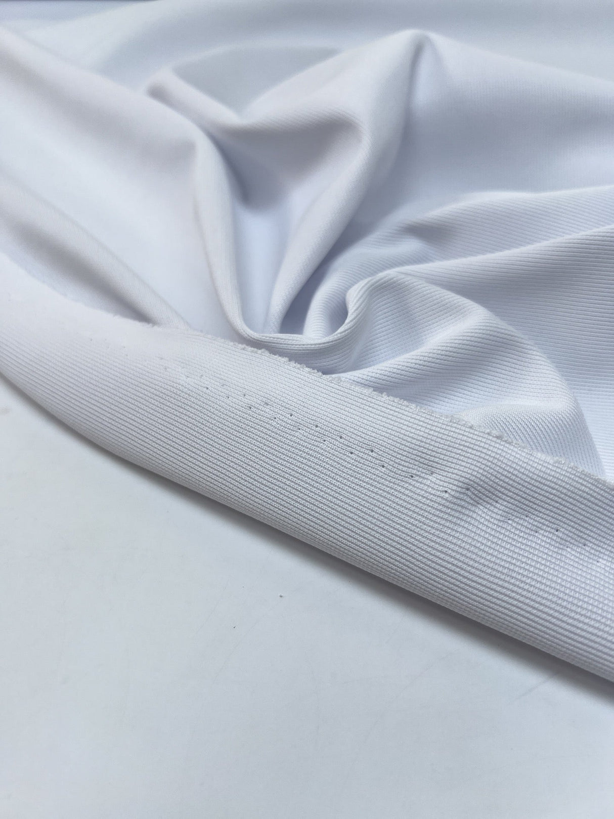 Polyamide Elastane Rib Knit White Blue