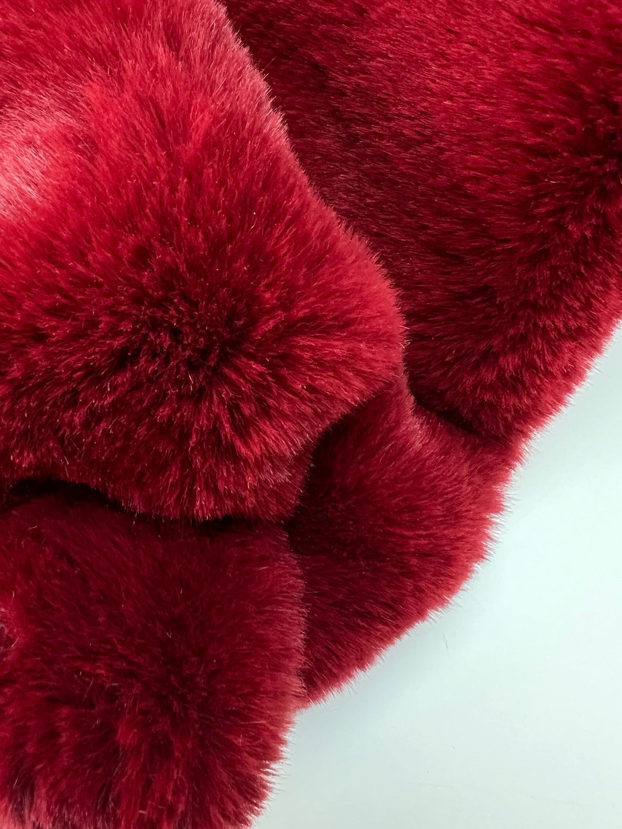 Red Faux Fur Pile Fabric