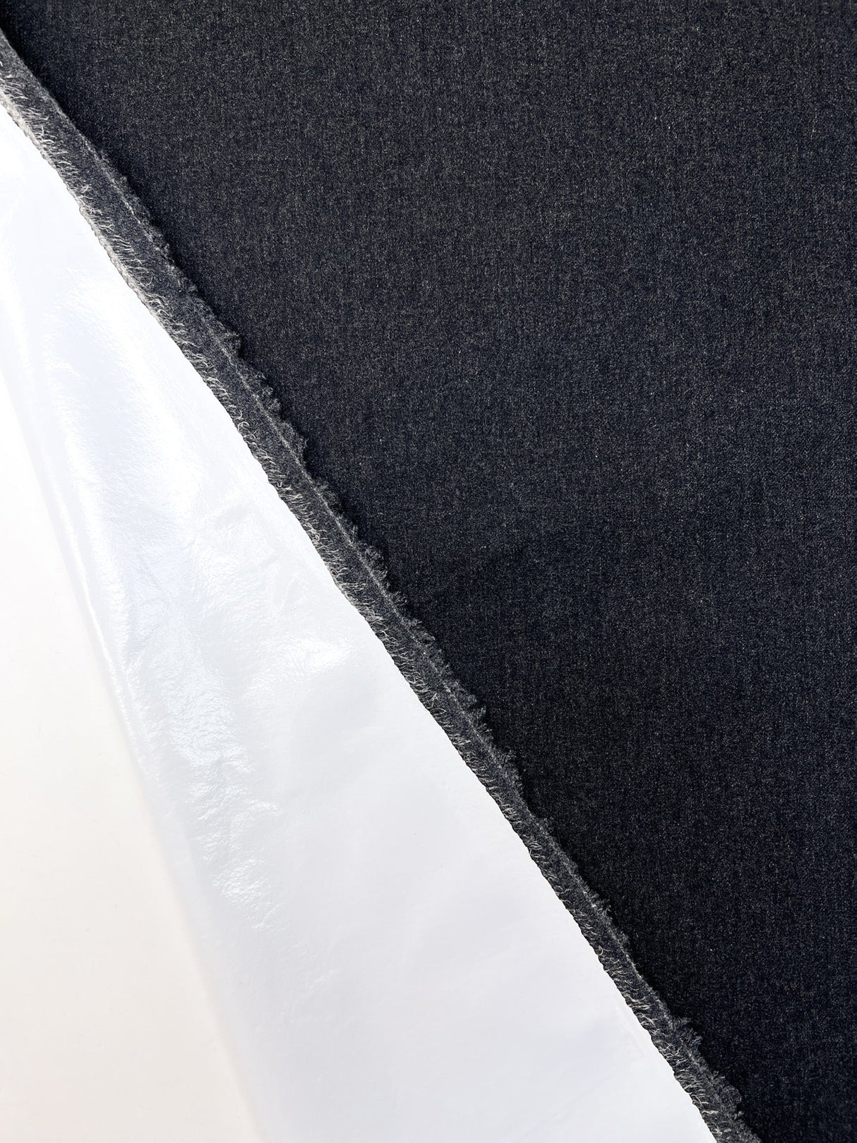 Italian Melange Bonded Wool Fabric Gray Black