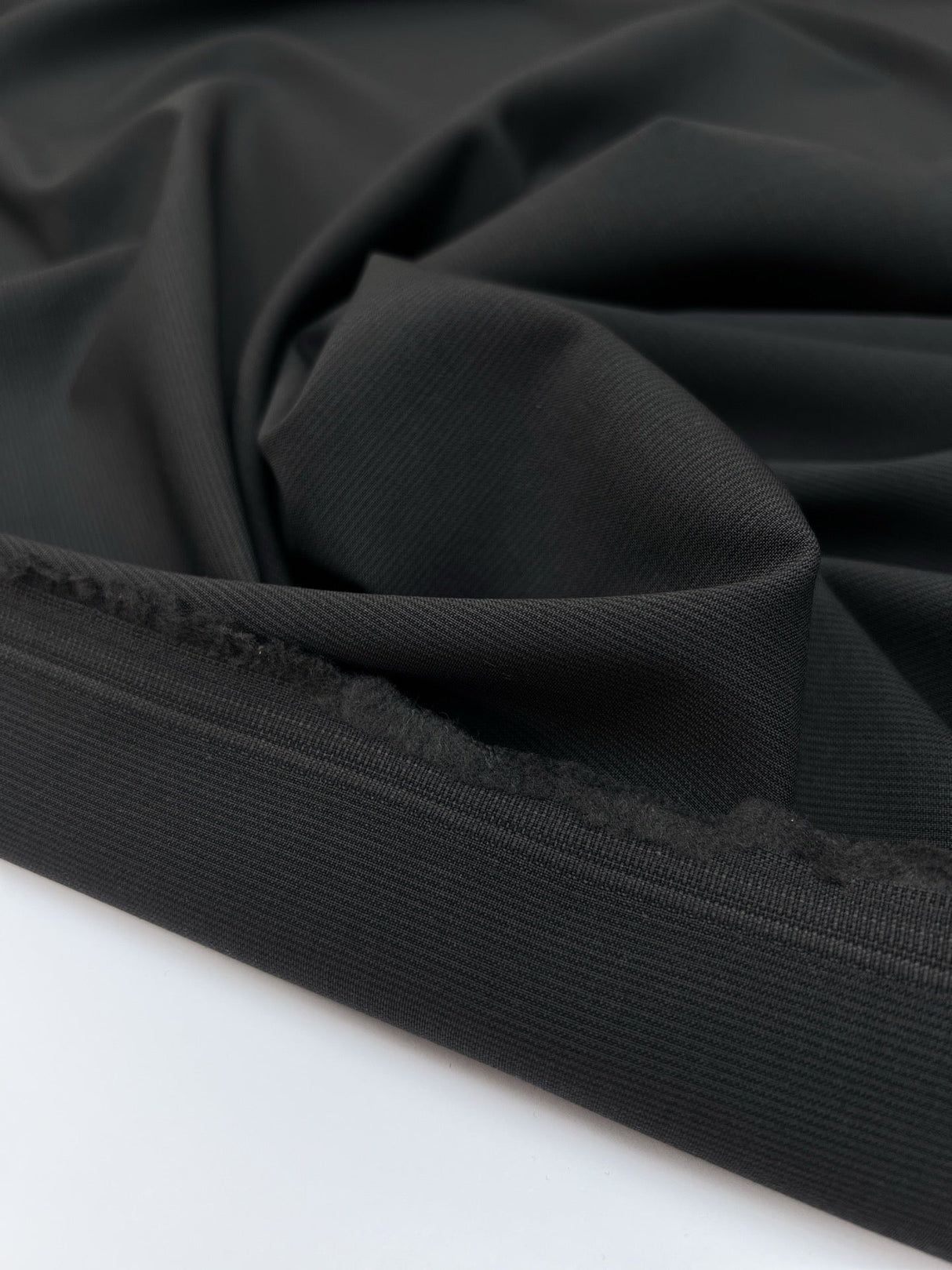 Italian Black Wool Suit Fabric