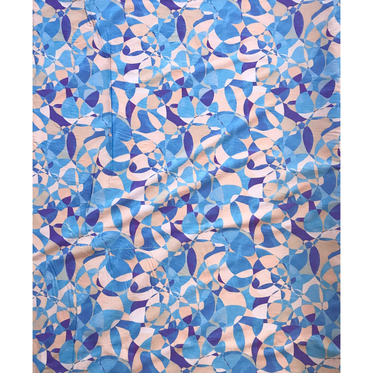 Chiasoka 100 Percent Cotton Fabric - Blue, Purple, Taupe African Print, 58" Width (1 Yard)
