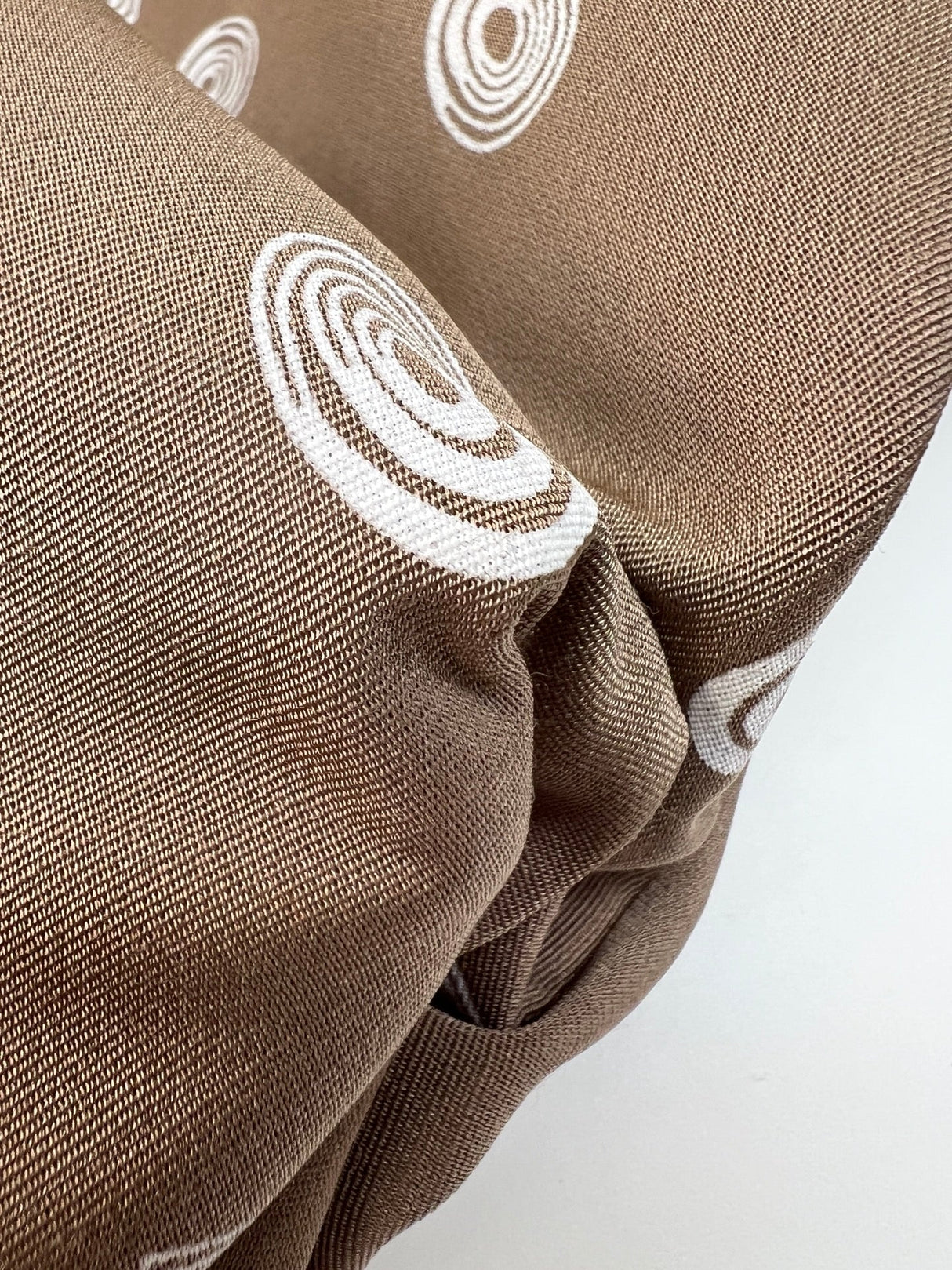 Wool Blend Printed Jacket Fabric White Brown