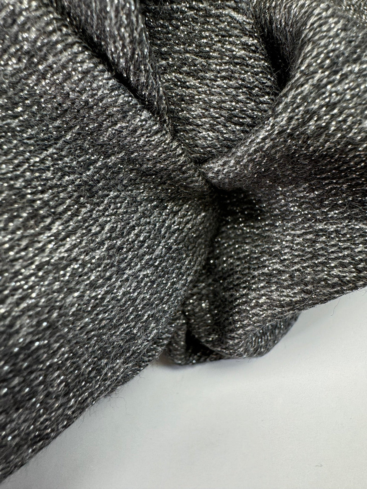 Cotton Polyester Lurex Knitted Silver