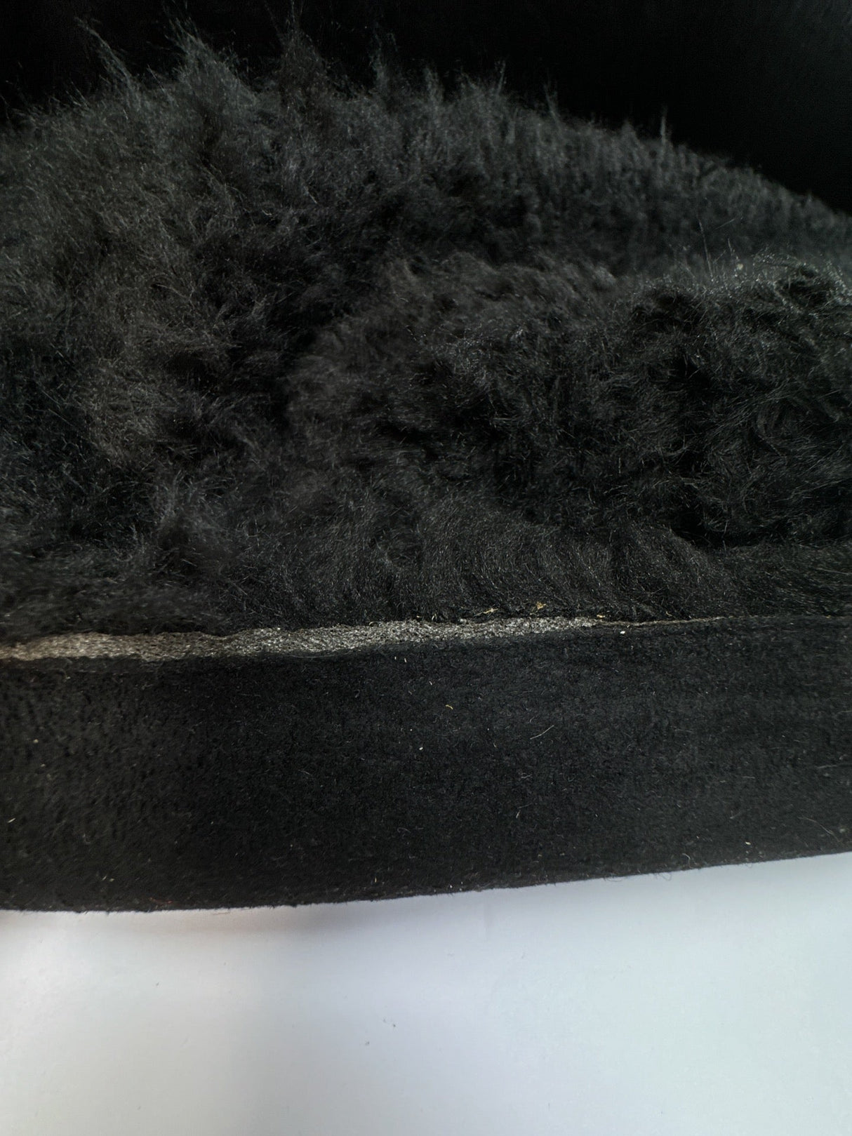 Black Acetate Polyester Faux Fur