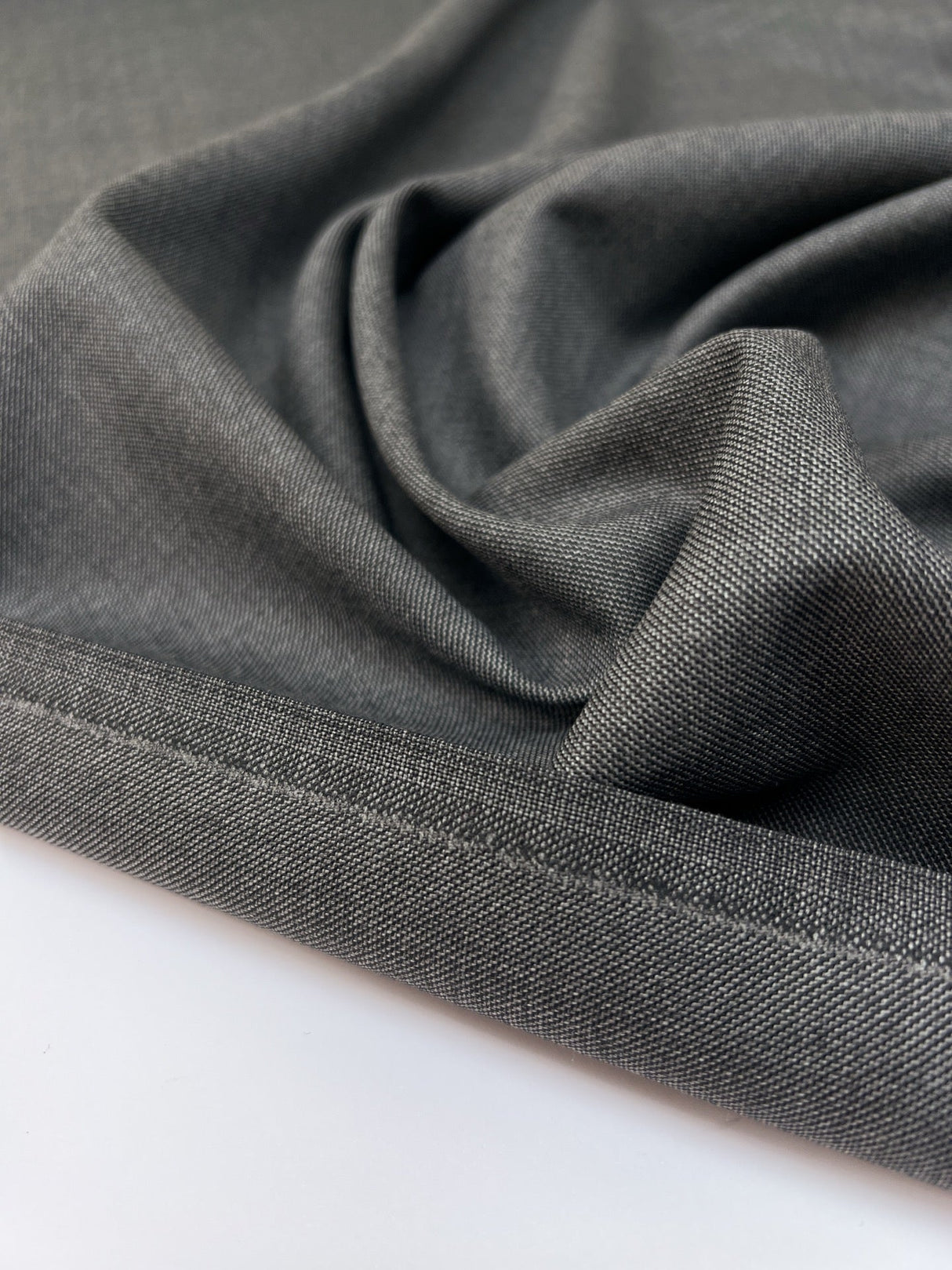 Wool Twill Gray Striped Suiting Fabric