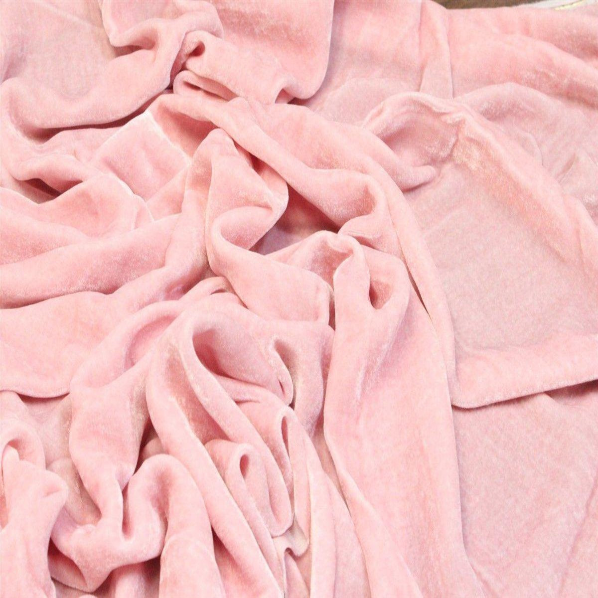 Silk Rayon Velvet Fabric - 80 Percent Rayon 20 Percent Silk, Velvet, 45" Width, 180 GSM (1 Yard)
