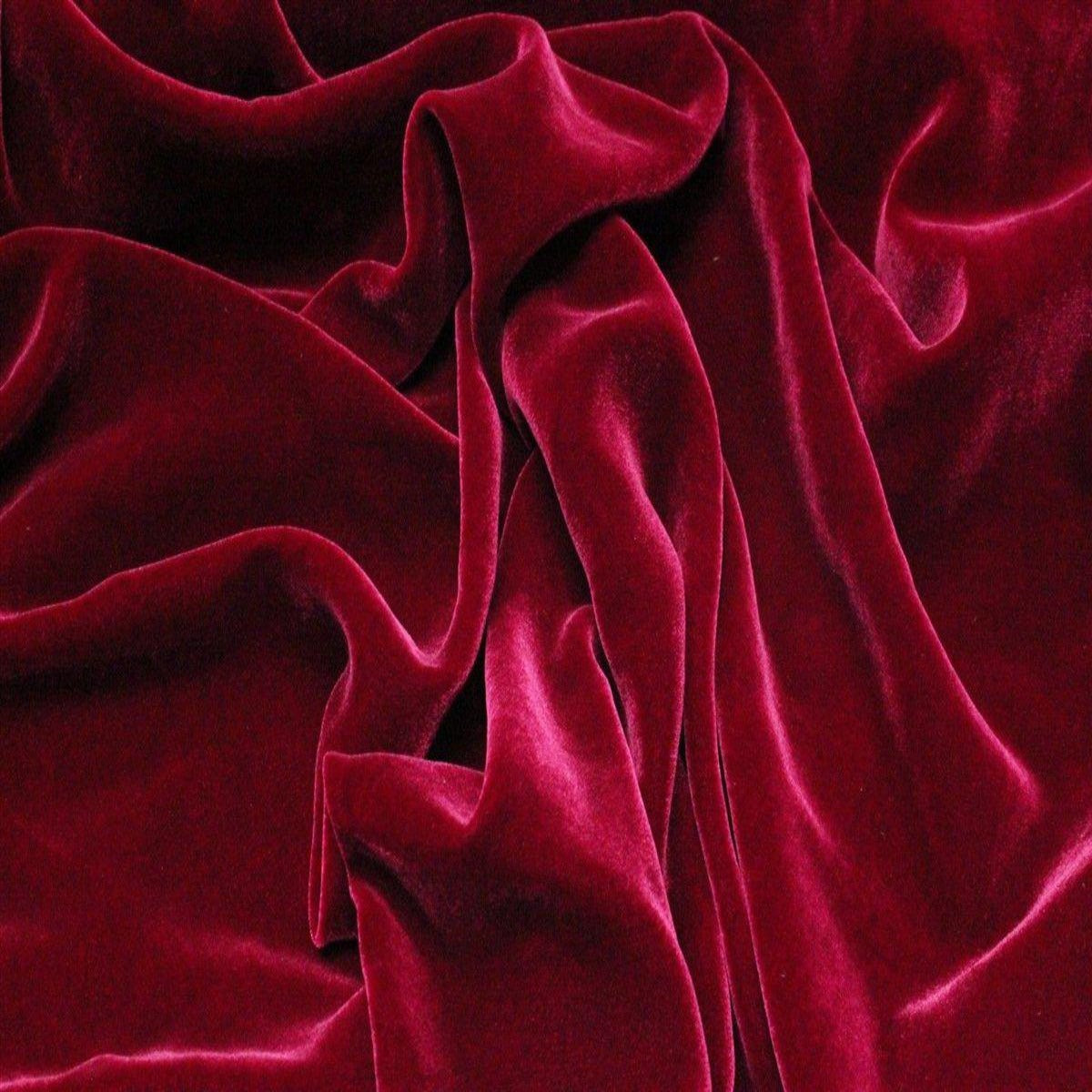 Silk Rayon Velvet Fabric - 80 Percent Rayon 20 Percent Silk, Velvet, 45" Width, 180 GSM (1 Yard)