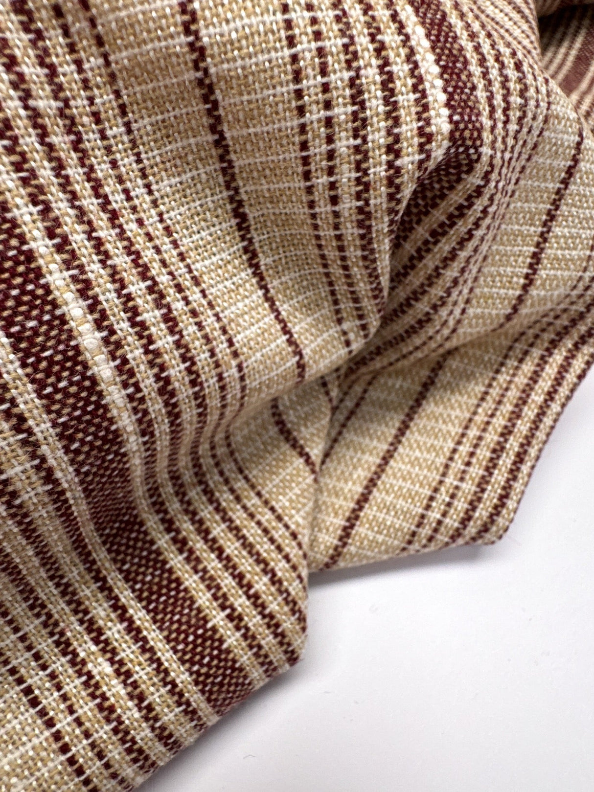 Wool Cotton Striped Fabric