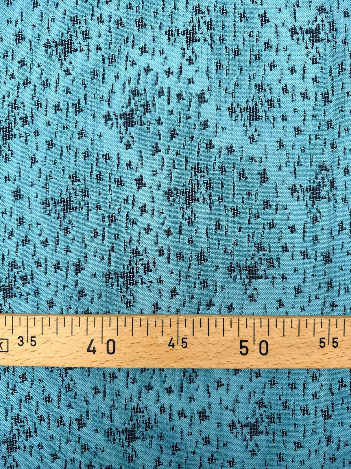 Wool Blend Jacquard Fabric Blue Black