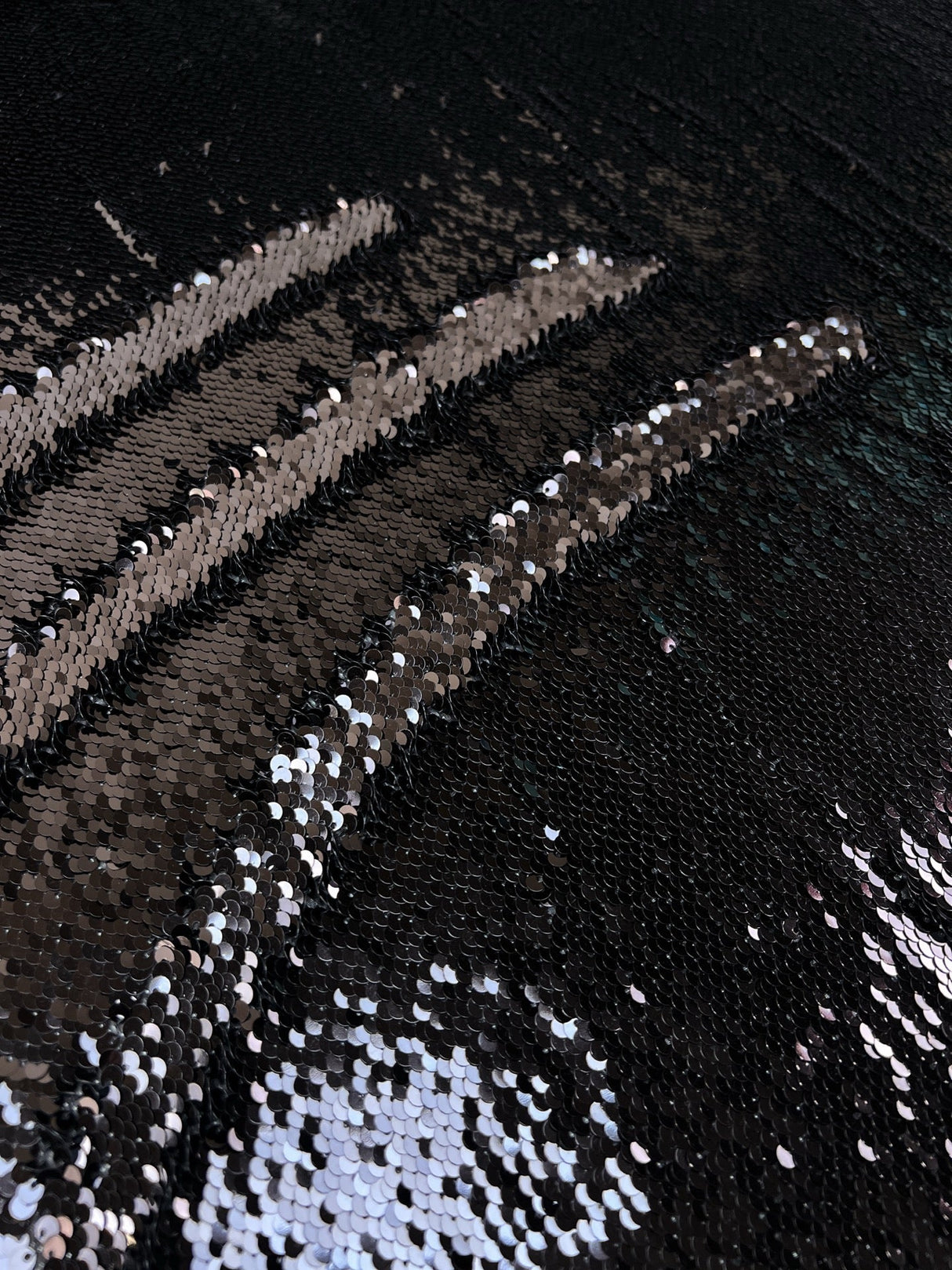 Black Polyamide Crepe Sequins