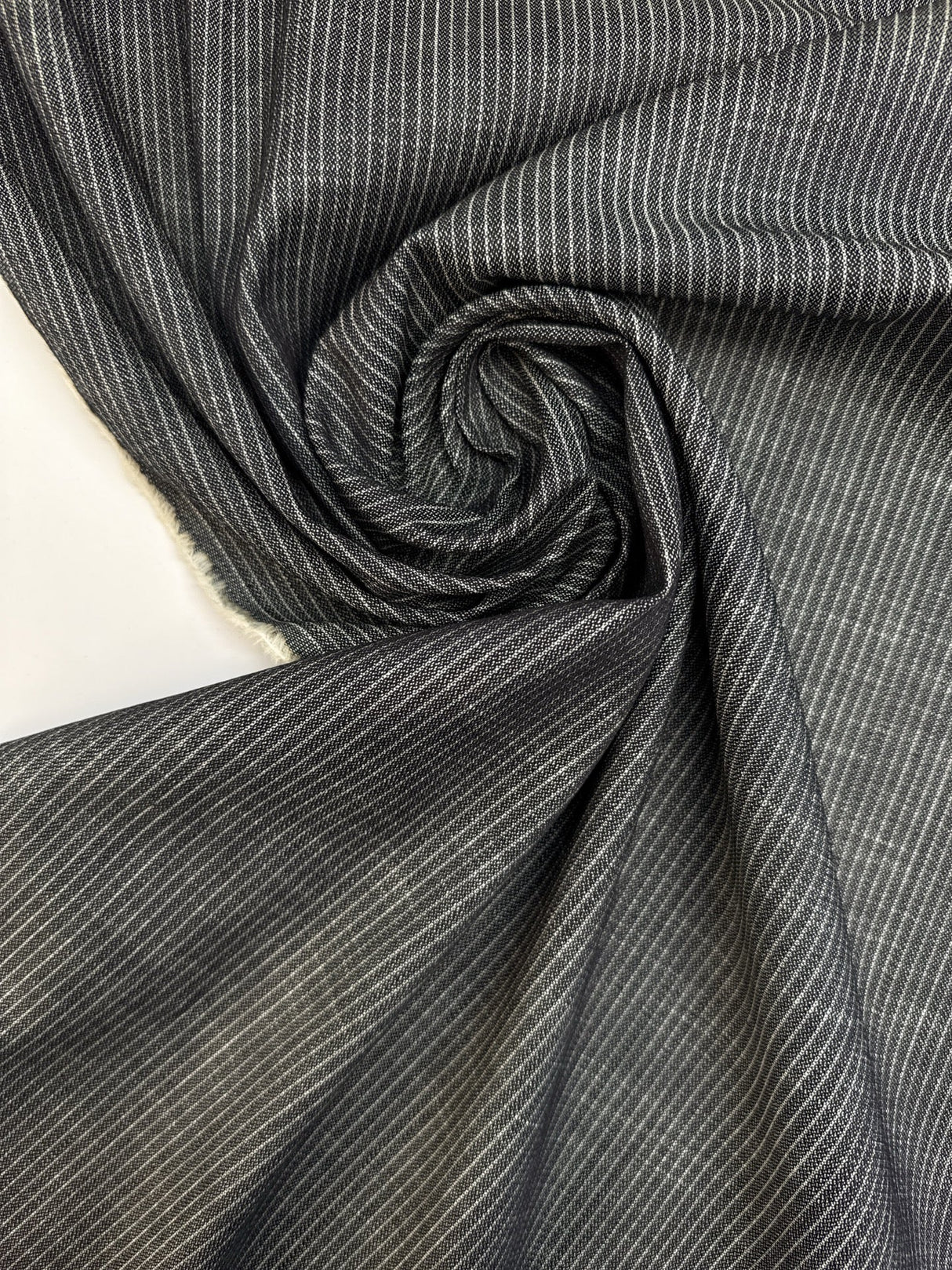 Cotton Denim Striped Blue Stretch