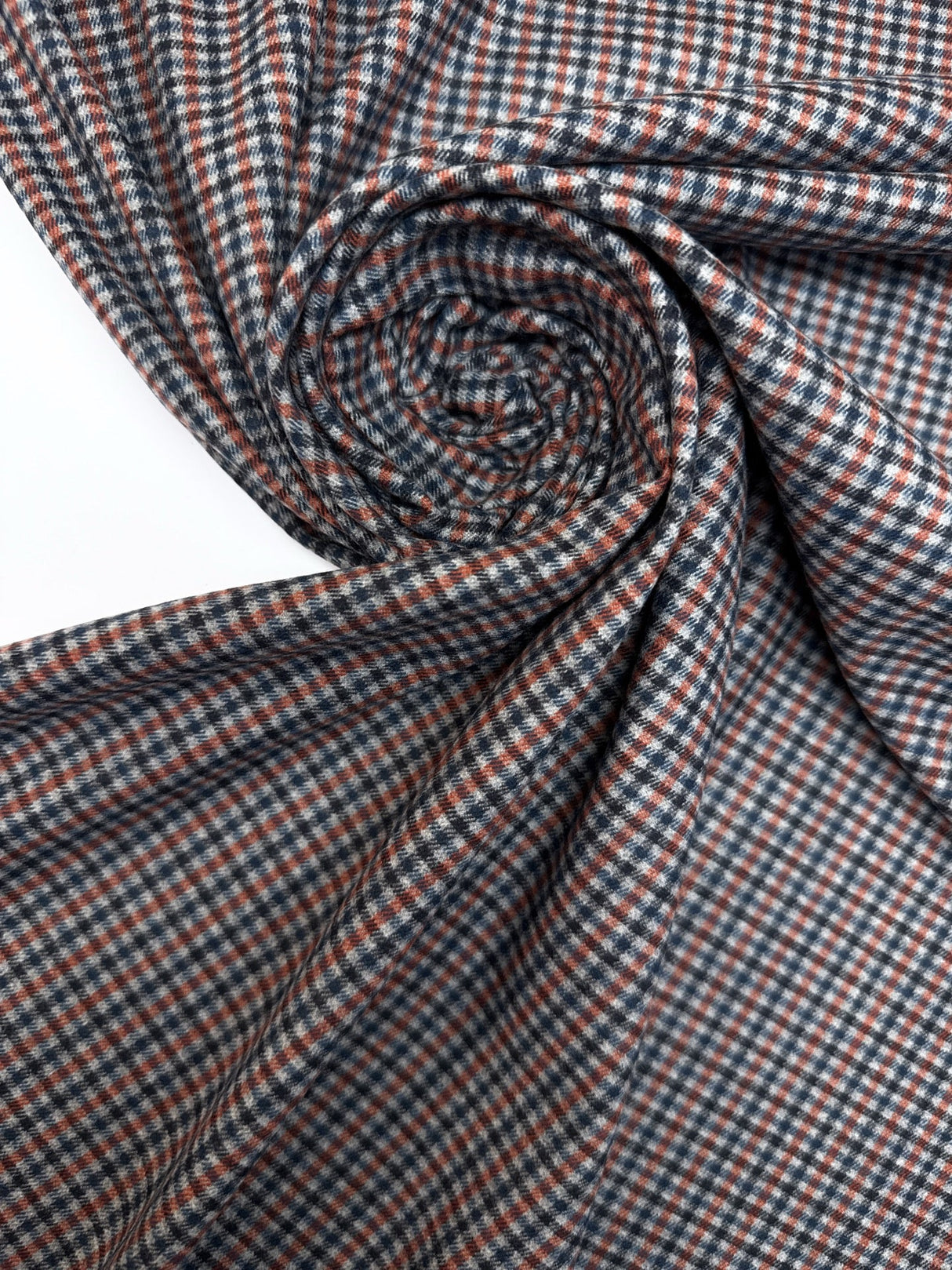 Polyester Tweed Striped Gray-Blue-Orange