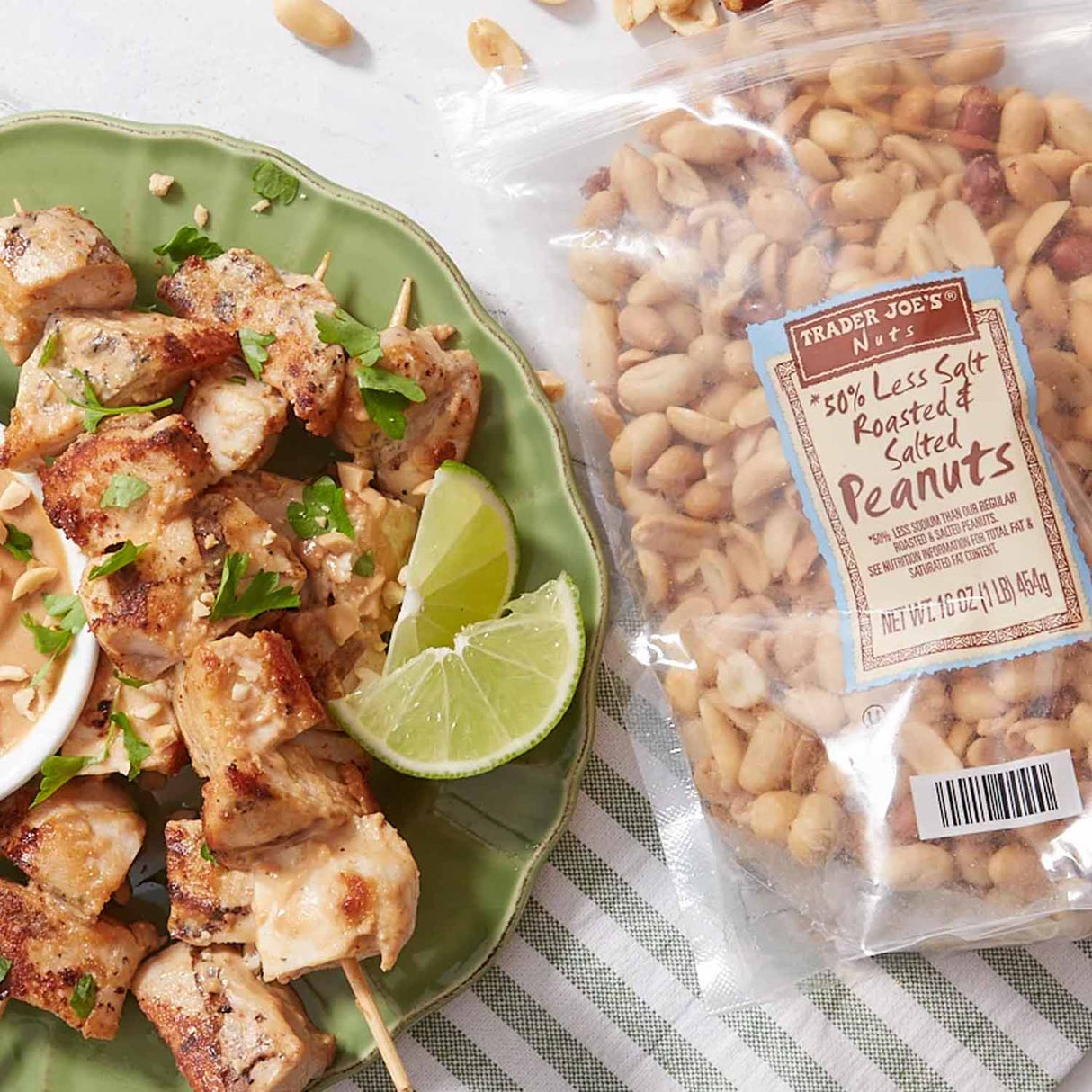 Trader Joe’s 50% Less Salt Roasted & Salted Peanuts 1 Lb