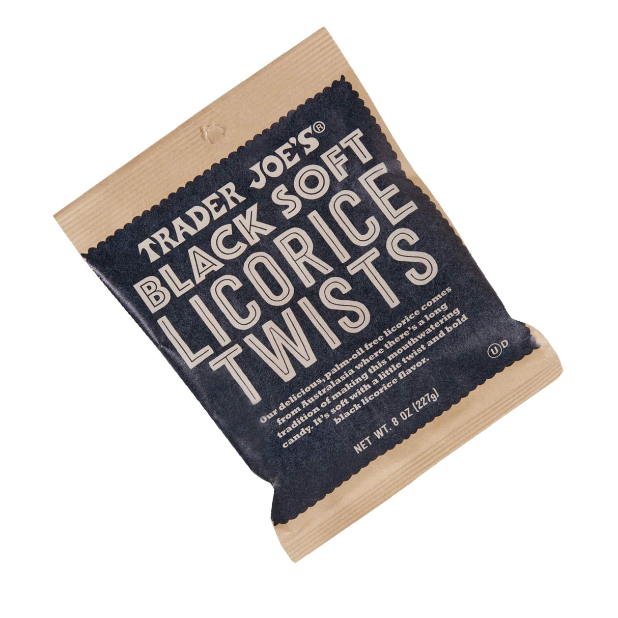 ট্রেডার জো'স সফট ব্ল্যাক লিকোরিস টুইস্টস সুইট অ্যান্ড চিউই ৮ আউন্স